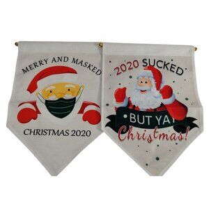 Humorous Christmas 2020 Double-Sided Banner With Santa Claus Designs